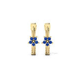 Blue Sapphire Earrings For Women - Twisted Earrings - 925 Sterling Silver - Gold Plated - Huggie Earring - Hoop Earrings - 1.30mm Gemstone